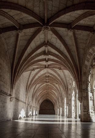 Commerce square (Praca do Comercio) and statue of King Jose I from Rua Augusta Arch fabulous viewpoint, at dawn, in Lisbon, Portugalのeditorial素材