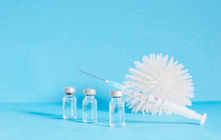 Conceptual photo for worldwide pandemic vaccination, beginning of mass vaccination for coronavirus COVID-19, influenza or flu, world immunization. Selective focusの写真素材