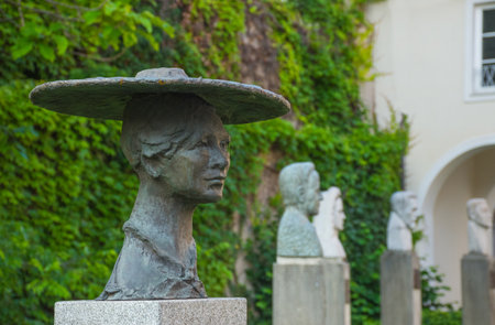 Windows and ivy in The Graz Castle courtyard, former imperial residence, in Graz, Styria region, Austriaのeditorial素材