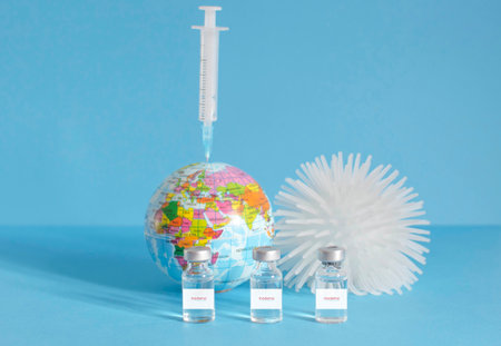 Graz, Austria-26.01.2021: Worldwide pandemic vaccination with the Moderna vaccine, beginning of mass vaccination for coronavirus, world immunization conceptual photo.のeditorial素材