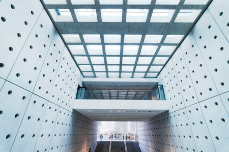 Athens, Greece - June 17, 2017: Interior of the new modern Acropolis Museum and people enjoying the exhibitions, famous tourist attraction in Athens, Greeceのeditorial素材