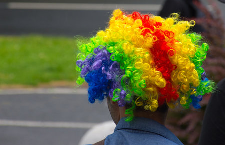 Colorful hair at the annual gay parade in Graz, Austriaの写真素材