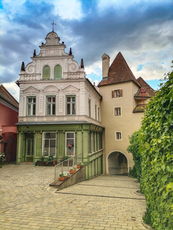 The old city gate of the charming little town of Frohnleiten in the district of Graz-Umgebung, Styria region, Austriaの写真素材