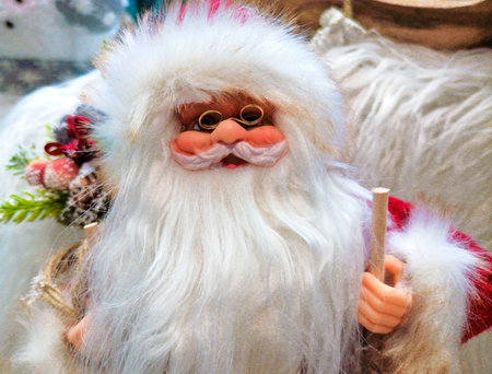 Cute Santa Claus, colorful Christmas holiday decorationsの写真素材