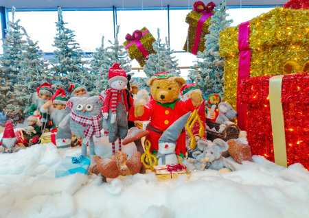 Beautiful and colorful Christmas holiday decorationsの写真素材