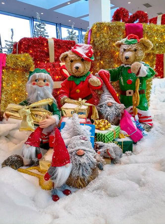 Beautiful and colorful Christmas holiday decorationsの写真素材