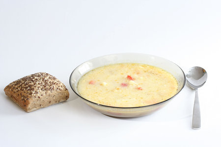 Vegetable soup in a bowl.の写真素材