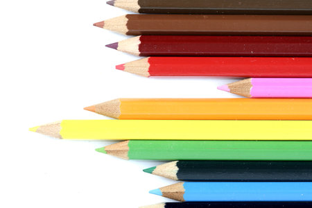 Close-up picture of color pencils.の写真素材