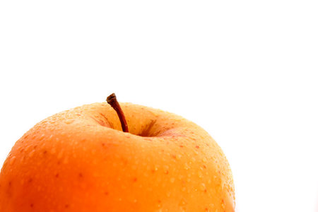 Macro image of a yellow appleの写真素材