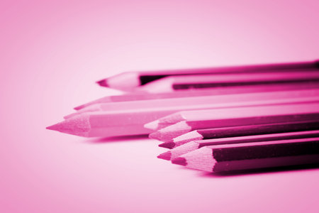 Close-up picture of color pencils.の写真素材