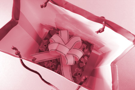 Close-up picture of a christmas present boxの写真素材