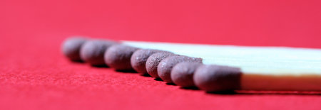 Match isolated on red. Blur imageの写真素材