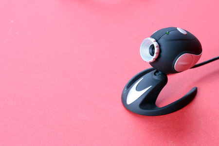 Close-up picture of a web camera.の写真素材