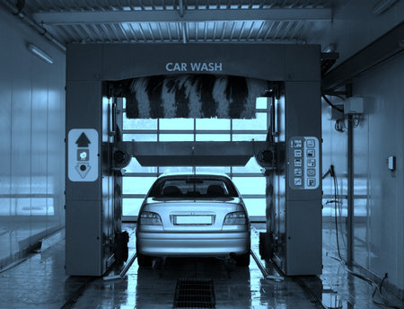Automobile going through the car wash.の写真素材