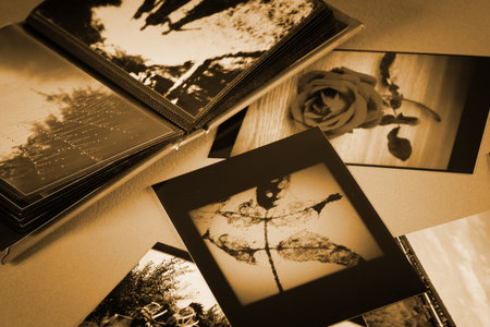 Photo Album with some photos.の写真素材