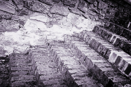Close-up picture of  old  stairs.の写真素材