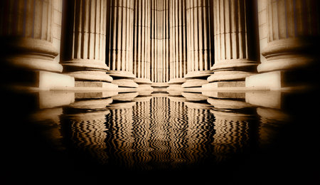 Close-up of a bright classical pillar