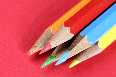 Close-up picture of sharp pencils.の写真素材