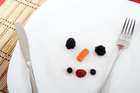 Happy face mande by vegetables ! Diet concept.の写真素材