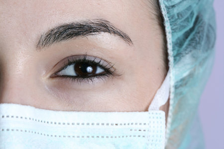 Professional young doctor at work. Close up.の写真素材