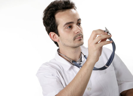 Closeup portrait of a doctor.の写真素材