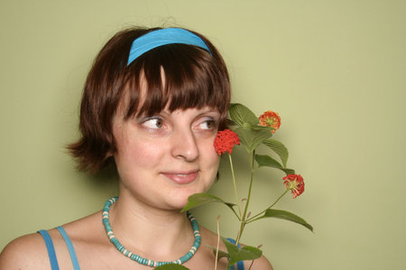 young woman portrait, studio shotの写真素材