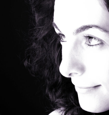 Close-up of a beautiful woman face.の写真素材