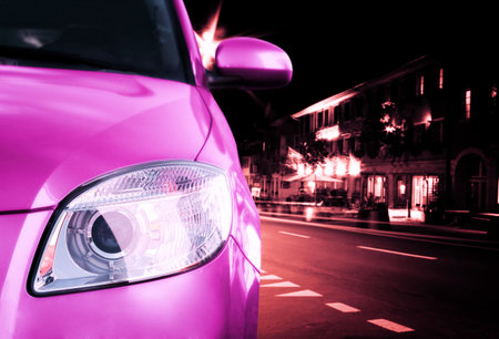 Great Car - Front side, half. On the road.の写真素材