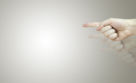 A finger sign showing where to go.の写真素材