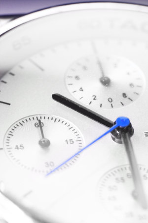 Beautiful Man watch with white background. Close up photo.