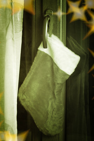 Close-up of christmas red socks