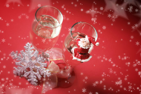 New year party with champagne glassesの写真素材