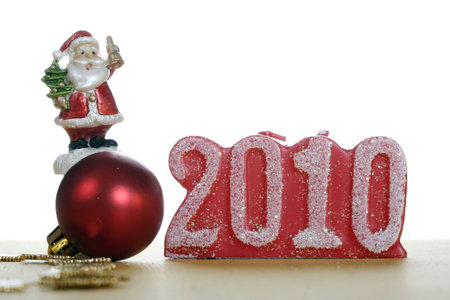 2010 logo and christmas decorations.の写真素材