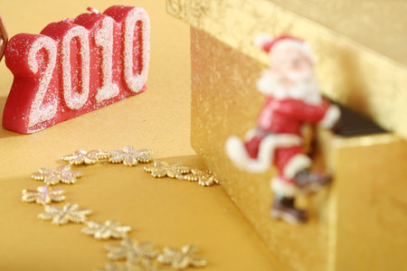 2010 logo and christmas decorations.の写真素材