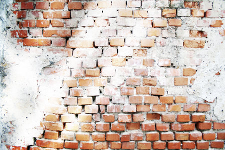 Old red brick wall background.