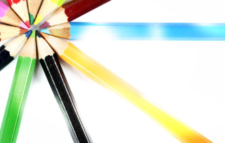 Close-up picture of color pencils assortment.の写真素材