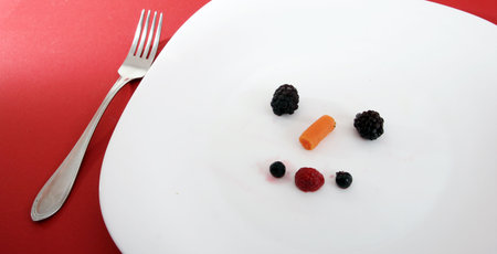 Happy face mande by vegetables ! Diet concept.の写真素材