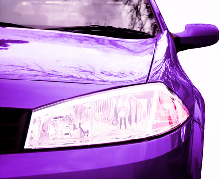 Pink Sport Car - Front side, half. Isolated.の写真素材