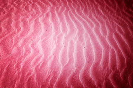 Beach with soft sand, rippled texture of windblown effectの写真素材