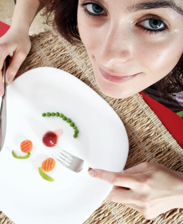 Happy face mande by vegetables ! Diet concept.の写真素材