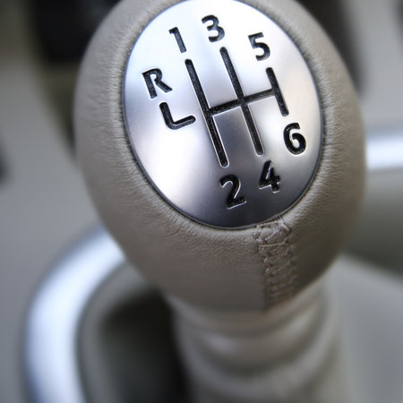 Close-up of a car gear lever.の写真素材