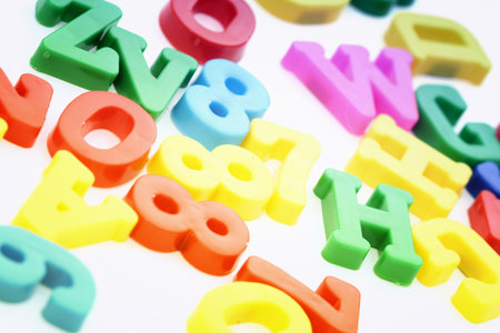 Close-up of letters. Great colours and details.