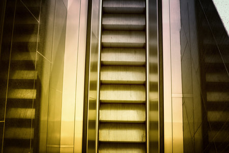 Empty escalator in a mallの写真素材