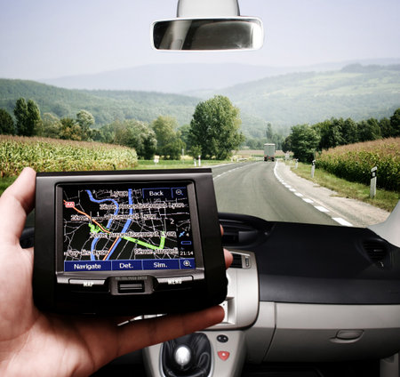Gps in a man hand