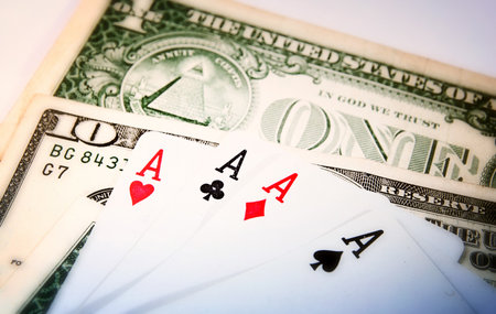 Macro image of money isolated on whiteの写真素材