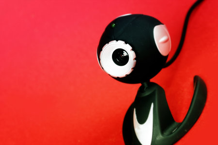 Close-up picture of a web camera.の写真素材