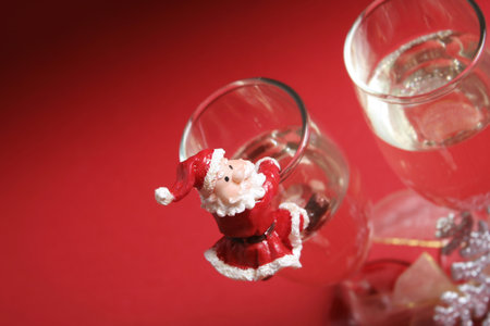 New year party with champagne glassesの写真素材