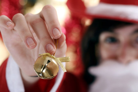 Beautiful woman dressed in santa clause costume.の写真素材