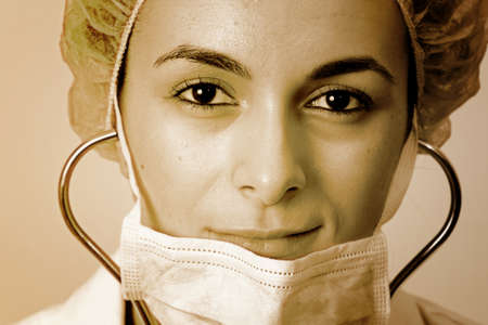 Professional young doctor at work. Close up.の写真素材