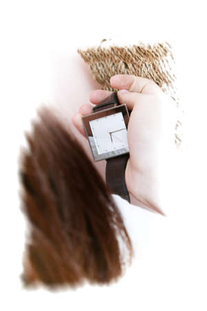 Young beautiful woman waking up in the morning .の写真素材